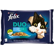 Felix Fantastic DUO cod and salmon, salmon and sardines, herring and trout, trout and mackerel 4x85g - Cat Food Pouch