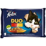Felix Fantastic DUO kurča a ľadvinky, hovädzie a hydinové, morka a pečeň, jahňacie a teľacie 4× 85 g - Kapsička pre mačky