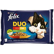 Felix Fantastic DUO pouches for cats, lamb and chicken, pork and venison, 4x85g - Cat Food Pouch