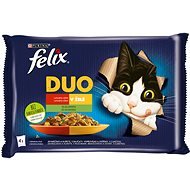 Felix Fantastic DUO  Lamb and Chicken with Tomatoes, Pork and Venison with Zucchini 4 x 85g - Cat Food Pouch