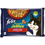 Felix Sensations Jellies pouches for cats, beef and chicken in jelly 4x85g - Cat Food Pouch