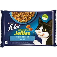 Felix Sensations Jellies pouches for cats, salmon and cod in jelly 4x85g - Cat Food Pouch