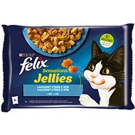 Felix Sensations Jellies pouches for cats, salmon and cod in jelly 4x85g - Cat Food Pouch