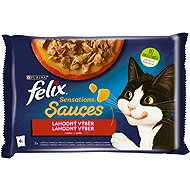 Felix Sensations Sauces pouches for cats, turkey and lamb in sauce 4x85g - Cat Food Pouch