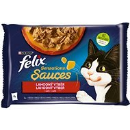 Felix Sensations Sauces s morkou a jahňacím v lahodnej omáčke 4× 85 g - Kapsička pre mačky