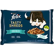 Felix Tasty Shreds pouches for cats, salmon and tuna in juice 4x80g - Cat Food Pouch