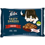 Felix Tasty Shreds alutasakos eledel macskáknak, marhahús, csirke szószban, 4 x 80 g - Alutasakos macskaeledel