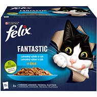 Felix Fantastic pouches for cats, salmon, halibut, tuna, cod in jelly 12x85g - Cat Food Pouch