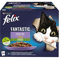 Felix Fantastic pouches for cats, beef, chicken, salmon, trout 12x85g - Cat Food Pouch