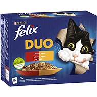 Felix Fantastic DUO chicken and kidneys, beef and poultry, turkey and liver, lamb and veal 12x85g - Cat Food Pouch