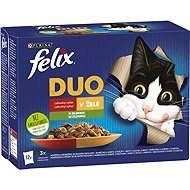 Felix Fantastic DUO beef and poultry, lamb and chicken, turkey and duck, pork and venison 12x85g - Cat Food Pouch