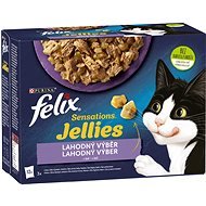 Felix Sensations Jellies jahňacie, makrela, treska, morka v lahodnom želé 12× 85 g - Kapsička pre mačky