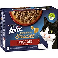 Felix Sensations Sauces pouches for cats, beef, lamb, turkey, duck in sauce 12x85g - Cat Food Pouch