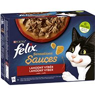 Felix Sensations Sauces pouches for cats, beef, lamb, turkey, duck in sauce 12x85g - Cat Food Pouch