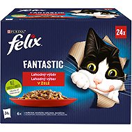 Felix Fantastic pouches for cats, chicken, beef, rabbit, lamb in jelly 24x85g - Cat Food Pouch