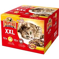 Propesko cat capsules with chicken and beef in jelly 24 × 100 g - Cat Food Pouch