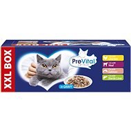Prevital XXL Box mäsový výber v omáčke 48× 100 g - Kapsička pre mačky