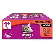 Whiskas Cat Food Pouch, Classic Selection 80 × 100g - Cat Food Pouch