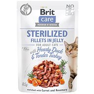 Brit Care Cat Sterilized Fillets in Jelly with Hearty Duck & Tender Turkey 85g - Cat Food Pouch