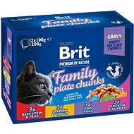 Brit Premium Cat Pouches Family Plate 12 × 100g - Cat Food Pouch