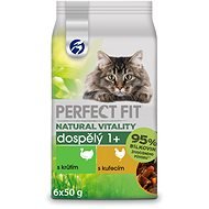 Perfect fit Natural Vitality kapsičky s morčacím a kuracím mäsom pre dospelé mačky 6× 50 g - Kapsička pre mačky