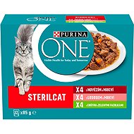 Purina ONE Sterilised pouches for cats beef, salmon, turkey in gravy 12x85g - Cat Food Pouch