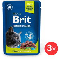 Brit Premium by Nature Cat Pouches Lamb for Sterilised 3 × 100 g - Cat Food Pouch