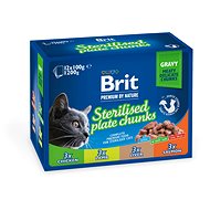 Brit Premium by Nature Cat Pouches Sterilised Plate 12 × 100 g - Cat Food Pouch