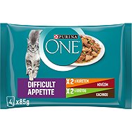 Purina ONE Difficult Appetite pouches for cats, chicken, beef, turkey, duck in gravy 4x85g - Cat Food Pouch