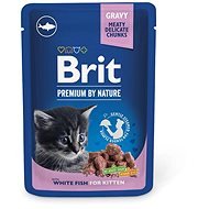 Brit Premium Cat Pouches White Fish for Kitten 100 g - Cat Food Pouch