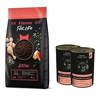 Fitmin cat For Life Kitten 8 kg + FFL Cat tin Sterilized Salmon 2 × 415 g - Kibble for Kittens