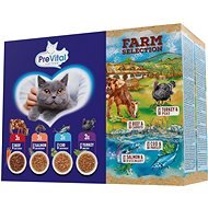 PreVital farm selection meat and fish mix 12 × 85 g - Cat Food Pouch