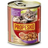 Propesko konzerva pro kočky s hovězím a játry v omáčce 830 g - Canned Food for Cats