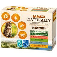 IAMS Naturally for adult cats with lamb, tuna, salmon and chicken in sauce 12 × 85 g - Cat Food Pouch