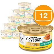Gourmet gold Savoury Cake s kuraťom a mrkvou 12× 85 g - Konzerva pre mačky