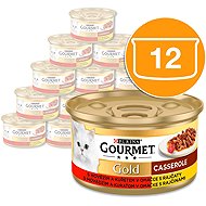 Gourmet Gold canned cat food beef, chicken in sauce 12x85g - Canned Food for Cats