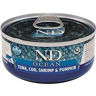 N&D Ocean Cat Adult Tuna & Cod & Shrimp & Pumpkin 70 g - Canned Food for Cats