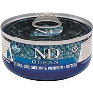 N&D Ocean Cat Kitten Tuna & Cod & Shrimp & Pumpkin 70 g - Canned Food for Cats