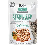 Brit Care Cat Sterilised Fillets in Gravy with Tender Turkey 85 g - Cat Food Pouch