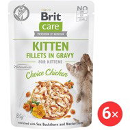 Brit Care Cat Kitten Fillets in Gravy Choice Chicken 6 × 85 g - Cat Food Pouch