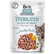 Brit Care Cat Sterilised Fillets in Gravy with Healthy Rabbit 85 g - Cat Food Pouch