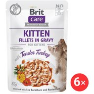 Brit Care Cat Kitten Fillets in Gravy w/Tender Turkey 6 × 85 g - Cat Food Pouch
