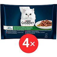 Gourmet Perle multipack rybí a masový výběr ve šťávě  4 × 85 g - Cat Food Pouch