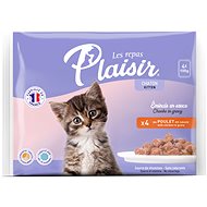Plaisir cat MULTIPACK Kitten with chicken 4 × 100 g - Cat Food Pouch