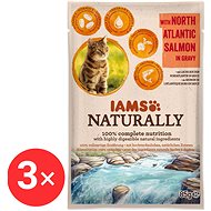 IAMS Naturally Capsule salmon in sauce 3 × 85 g - Cat Food Pouch
