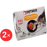 Ontario Bath Chicken with Beef and Taurine 2 × 115 g - Cat Food in Tray