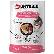 Ontario Kitten chicken pocket with liver in sauce 80 g - Cat Food Pouch