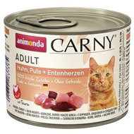 Animonda konzerva pro kočky Carny Adult kuře, krůta + kachní srdce 200 g - Canned Food for Cats