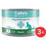 Calibra VD Cat canned Hypoallergenic Duck 3 × 200 g - Diet Cat Canned Food