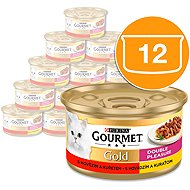 Gourmet Gold canned cat food beef and chicken 12x85g - Canned Food for Cats